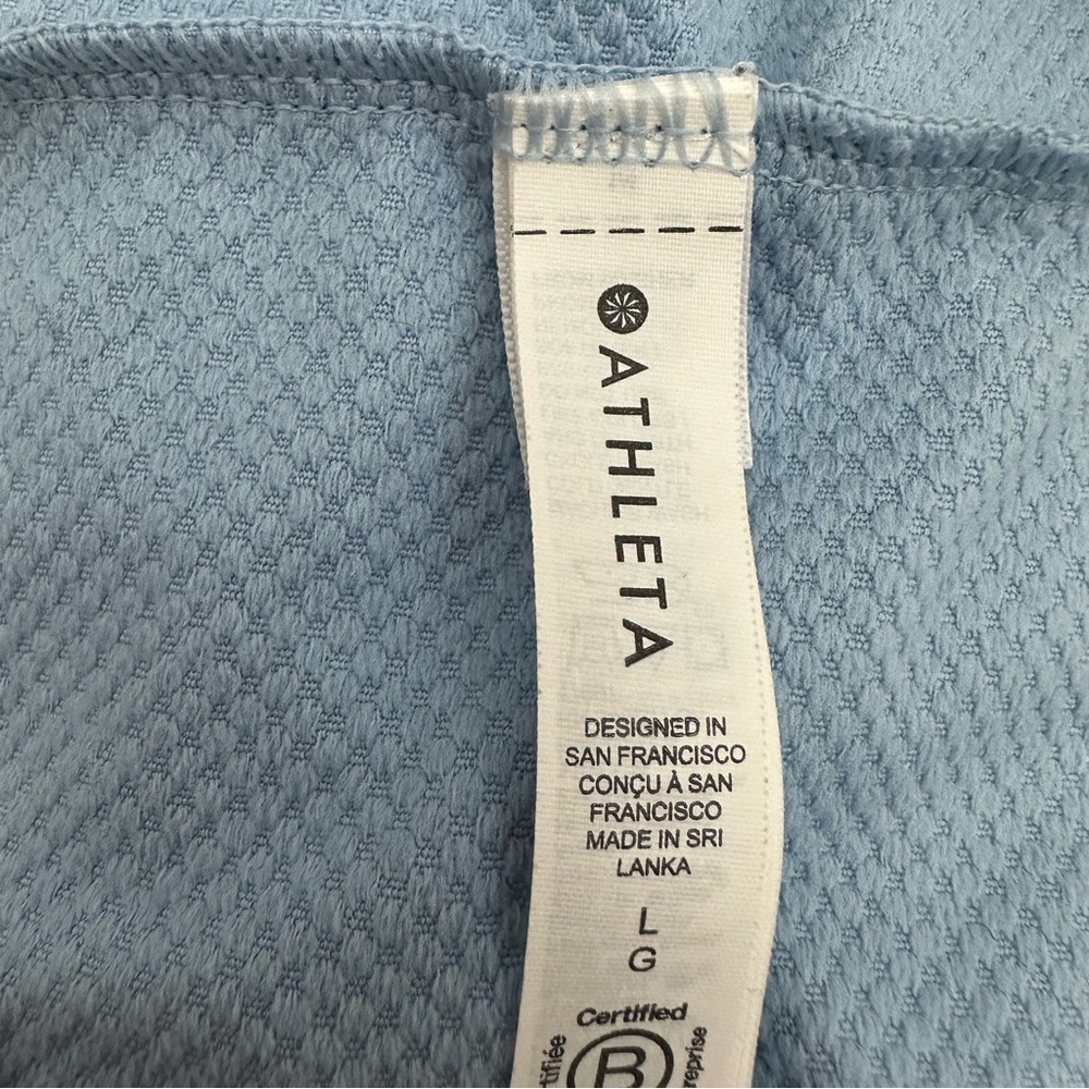 Athleta Women's Light Blue Polyester Mock Neck Long Sleeve Top Size L - Picture 6 of 10